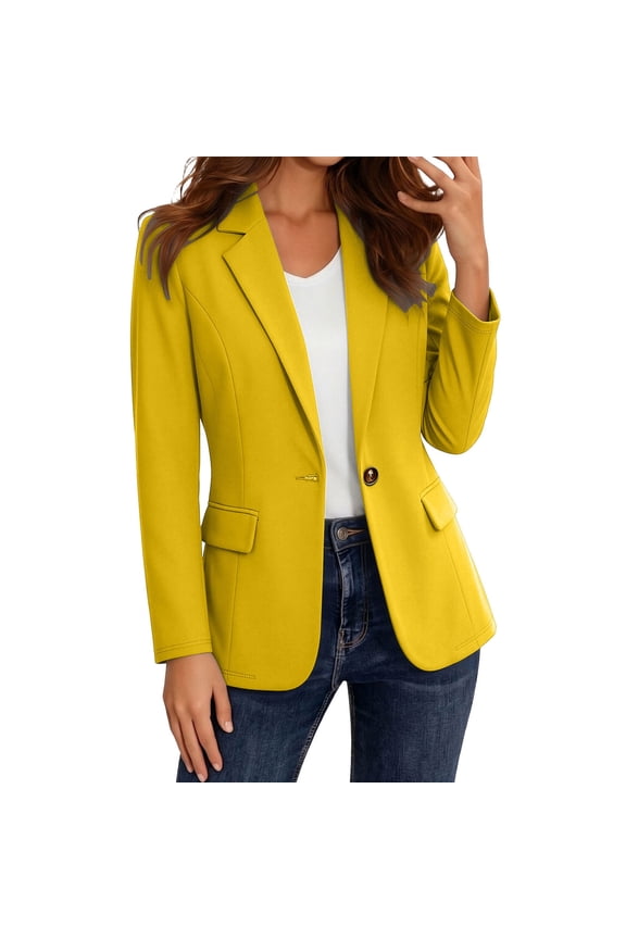 Blazers for Women Business Casual Long Sleeve Lapel Open Front Suit Jacket Work Office Blazer Trendy Suit Jacket with Pockets
