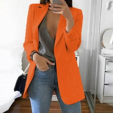 Blazers for Women Clearance 2024 Work Blazer Business Button Front Fall Fashion Casual Lapel Office Jackets Orders Placed By Me