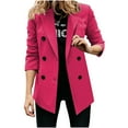 thumbnail image 1 of Blazers for Women Fashion Casual Womens Coat Plus Size Women Thin Button Long Sleeve Tops Blouse Shirt Spring Models Solid Small Suit Top, 1 of 5