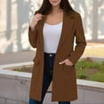 thumbnail image 1 of Blazers for Women Lapel Open Front Long Sleeve Suit Jacket Fall Lightweight Work Office Blazer Solid Color Suit Coat Brown M, 1 of 7