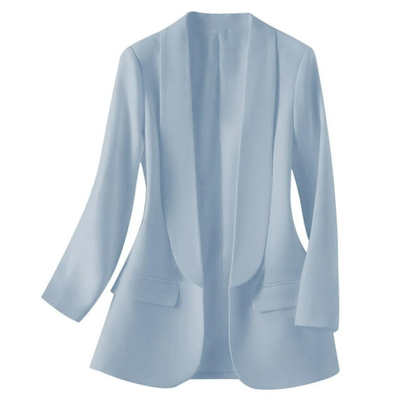 Blazers for Women Long Sleeve Open Front Lapel Blazer Business Casual Work Office Loose Suit Jackets with Pockets S-3XL