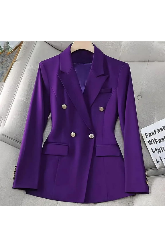 Blazers for Women Open Front Business Casual Long Sleeve Lapel Cardigan for Women with Pockets Work Office Suit Jacket