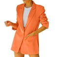 thumbnail image 1 of Blazers for Women Open Front Fashion Long Sleeve Business Work Casual Suit Lightweight Notched Collar Cardigan Jackets for Women Orange XXL, 1 of 5