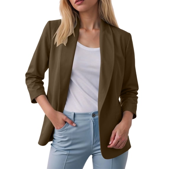 Blazers for Women Open Front Long Sleeve Jacket Office Business Casual Work Lightweight Suit Jackets