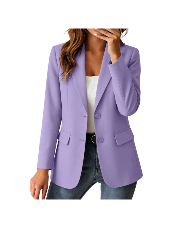 Blazers for Women Solid Color Smart Suit Jacket Formal Business Lapel Cardigans,Office Work, Wedding Guest Coats