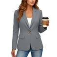 thumbnail image 1 of Blazers for Women Suit Jackets Dressy Long Sleeve Blazer Business Casual Work Cardigan Open Front Lapel Suit Jackets with Pockets, 1 of 7