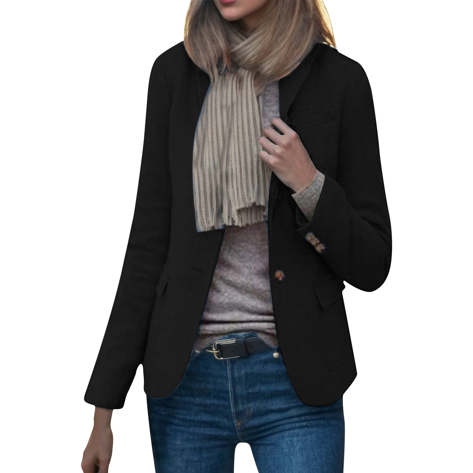 Blazers for Women Woolen Classic Overcoat for Stylish Elegance Office