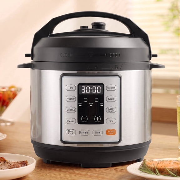 Blazezo 3QT Compact 10-in-1 Electric Multi Cooker, Stainless Non-Stick Pot Black with Recipe Book