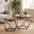 thumbnail image 1 of Blazezo Coffee Table Set of 2 Small Round Side Table with Steel Frame, Hidden Storage Space Stackable End Table for Living Room Bedroom Office, 1 of 8