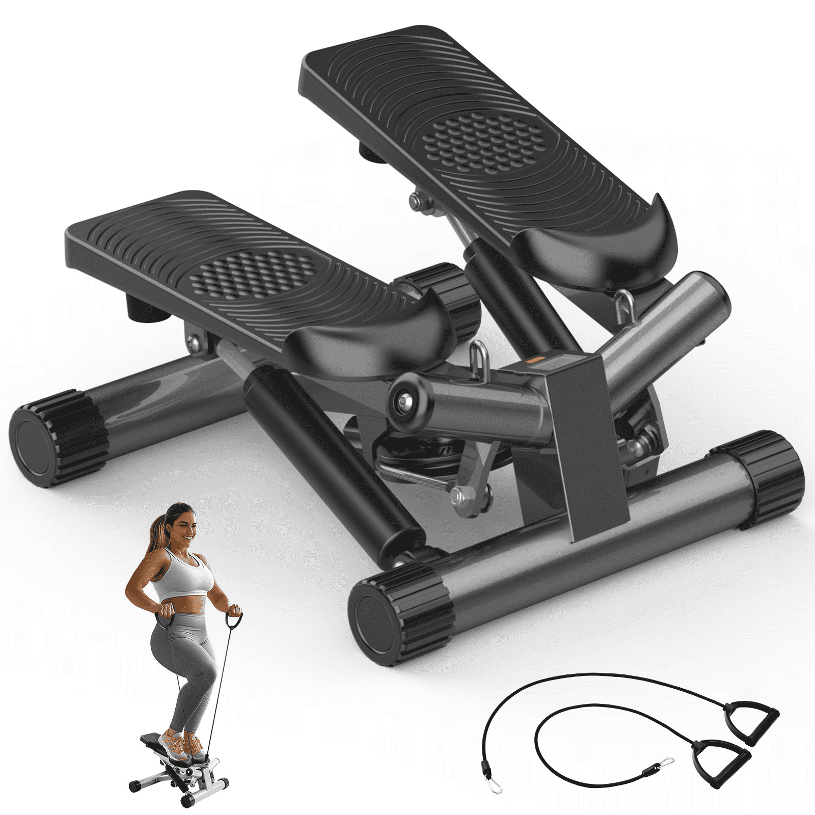 Blazezo Stepper for Exercise, Mini Stepper with Resistance Bands ...
