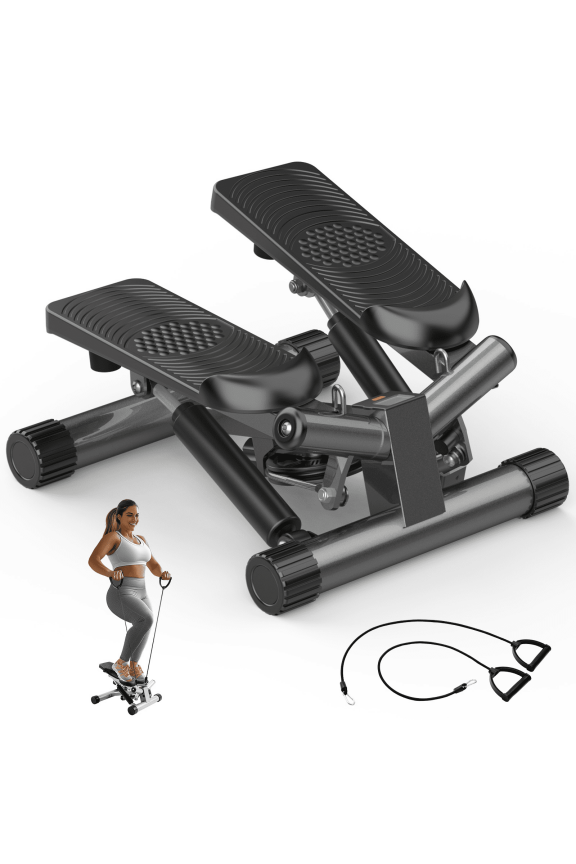 Stepper for Exercise, Mini Stepper with Resistance Bands, Stepper Machine for Home Workout, Stair Step Exercise Equipment with LCD Monitor, 265LB Capacity, Quiet Cardio Fitness