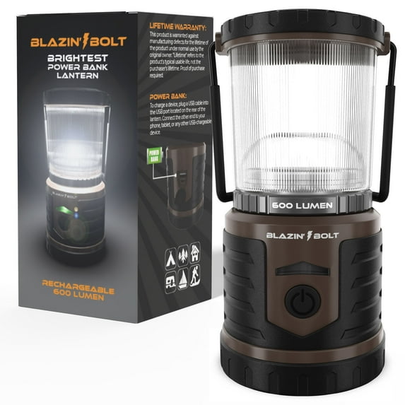 Blazin Bolt 600 Lumen Rechargeable Camping Lantern
