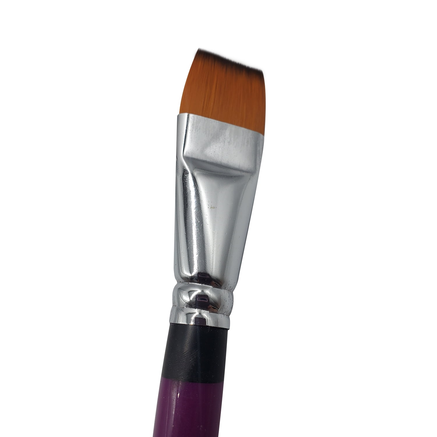 Blazin Brush Flat Face Painting Brush - 1", Professional Face Painting Brush,Taklon Bristles, Purple Acrylic Handle, Artist Brushes for Acrylic Painting Watercolor Oil Gouache