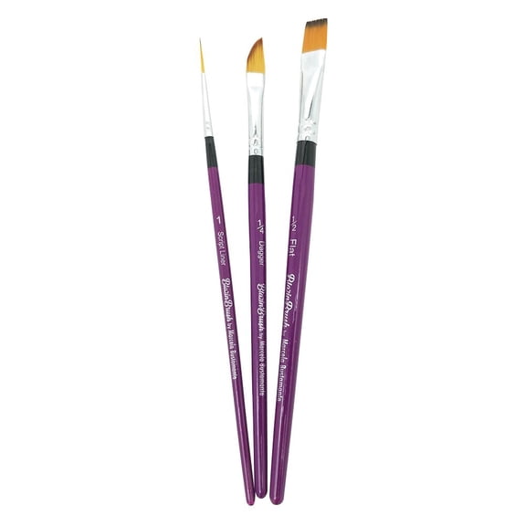 Blazin Brush by Marcela Bustamante - Set of 3 (Liner #1, Flat 1/4", Dagger 1/4")
