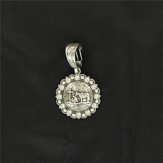 Blazin Roxx 29235 Berry Concho Prayer Pendant, Clear