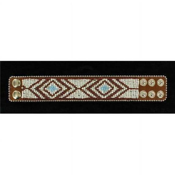 Blazin Roxx 30720 Bling Diamond Tribal Cuff, Brown, Blue & Clear