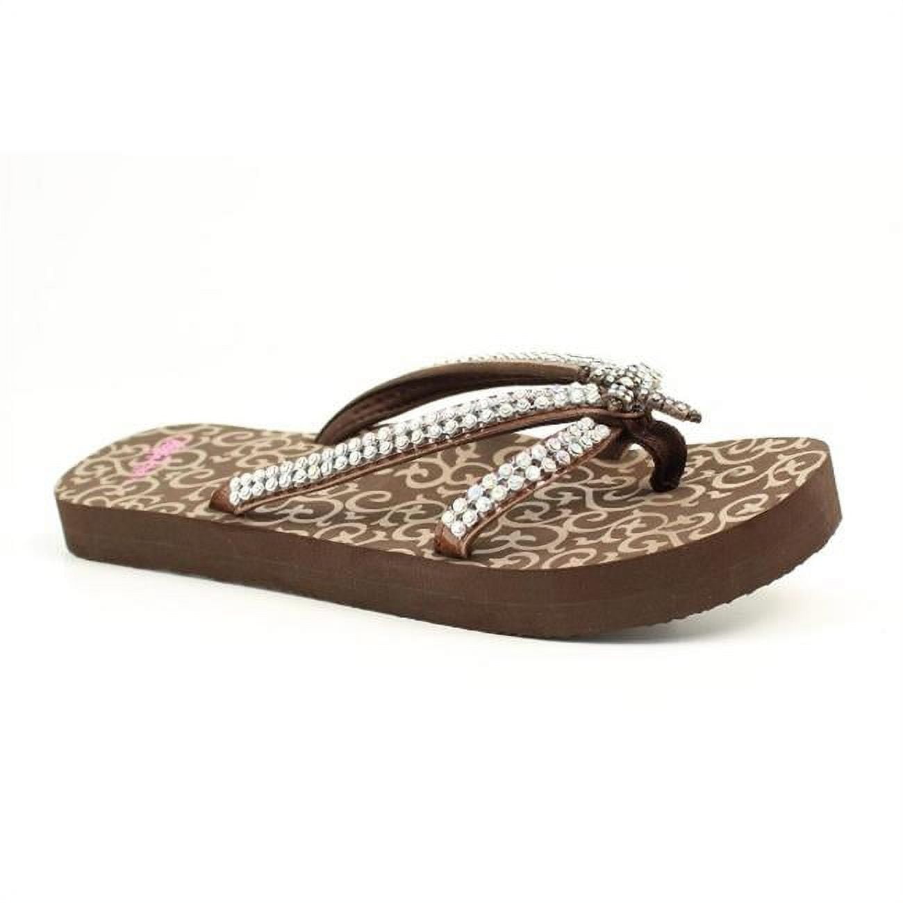 Blazin Roxx 4114602 05 Ladies Hayley Flip Flops Brown Size 5 Walmart