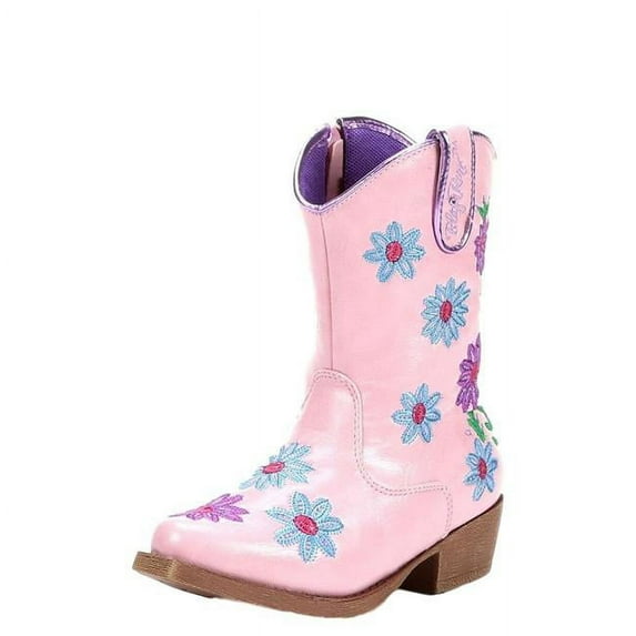 Blazin Roxx 4410430-05.5 Daisy Floral Embroidered Cowgirl Boot Snip Toe, Pink - Size 5.5