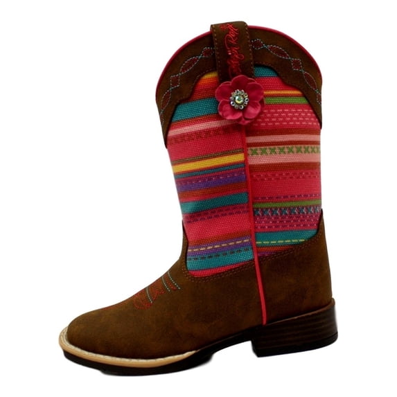 Blazin Roxx Western Boots Girls Camilla Striped Flower Brown 4449844