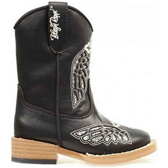 Blazin Roxx 4453201-2.5 Gracie Wings and Cross Inlay Boot, Black - Size 2.5