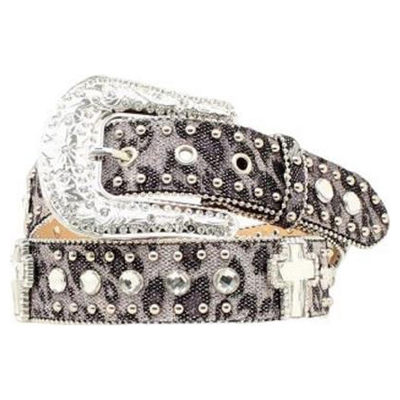 Blazin Roxx Leopard Print Belt with Crystal-Studded Silver Buckle Blazin Roxx Cowgirl Western Leather Leopard | Mercari main image 2