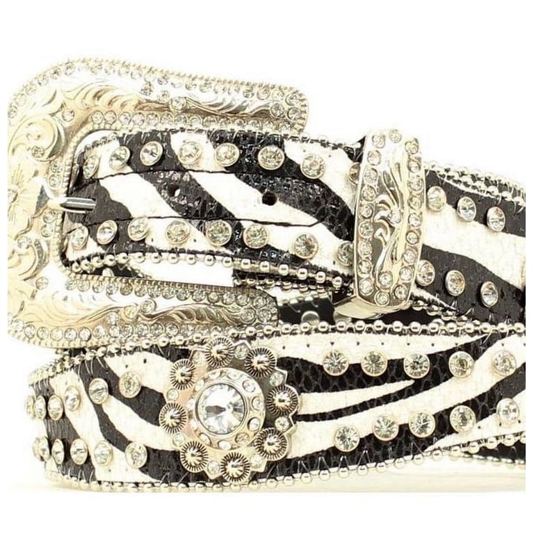 Zebra Rhinestone Belt ZEBRA BELT RHINESTONE CROSSES GLITTER WESTERN BELT BUCKLE | eBay main image 4