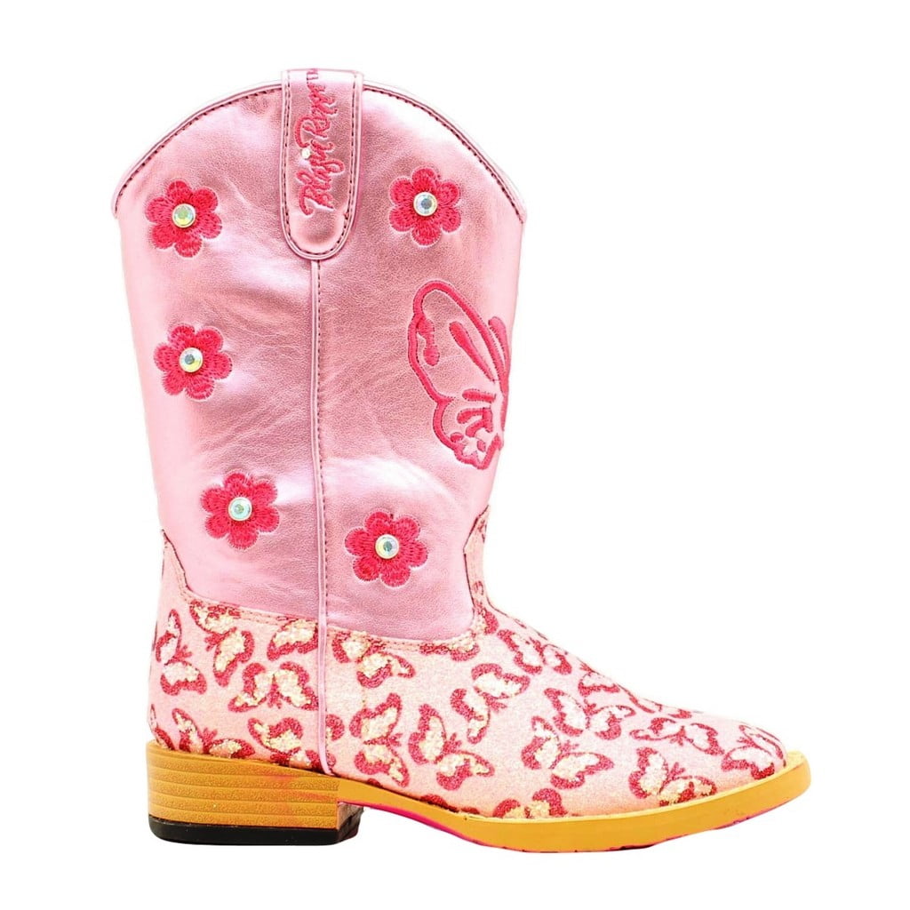 Blazin Roxx Western Boots Girls Pecos Kids Glitter Zip Pink 4471030