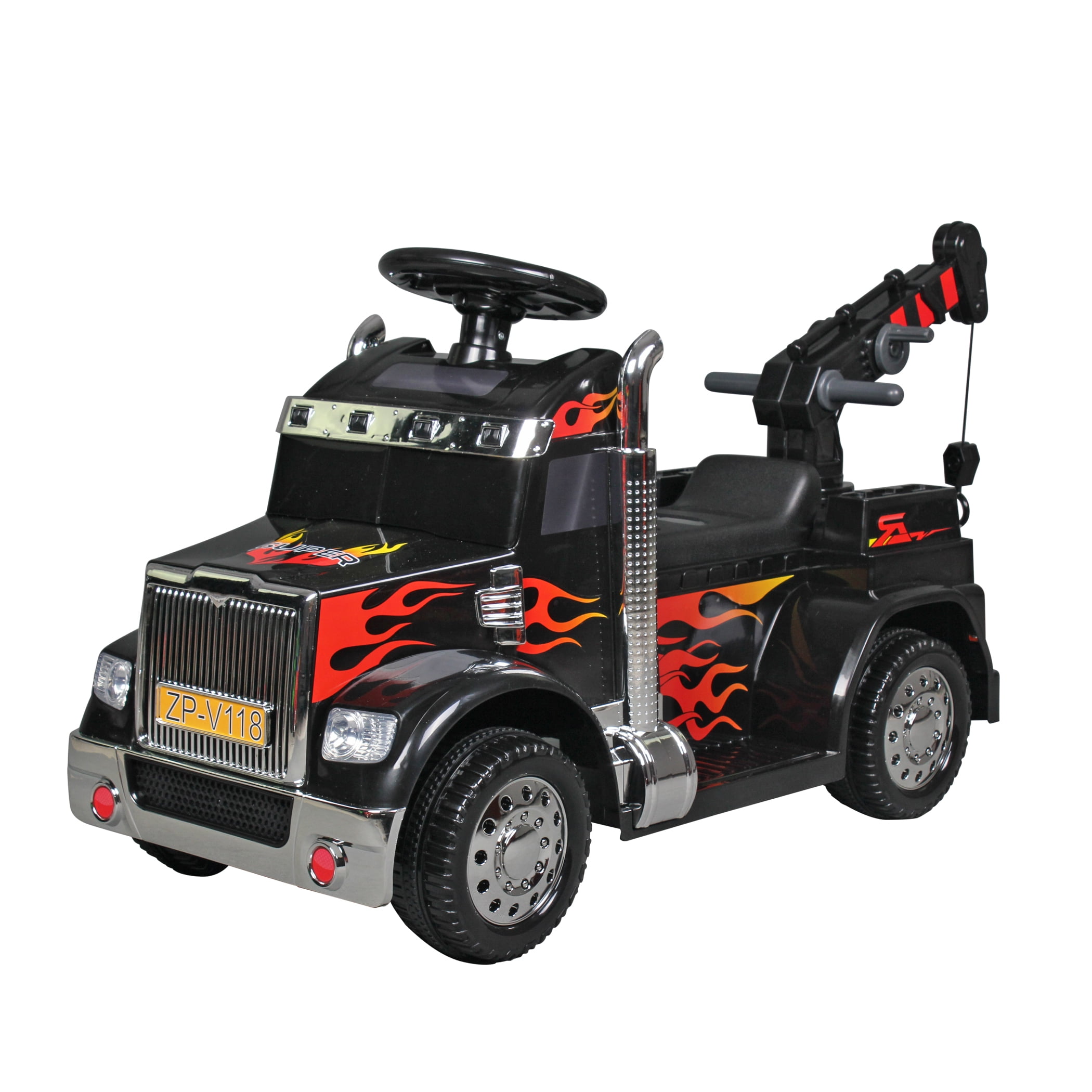 Blazin' Wheels 6 Volt Battery Operated Rideon Truck with Crane 3 Years and up, 1.55 mph