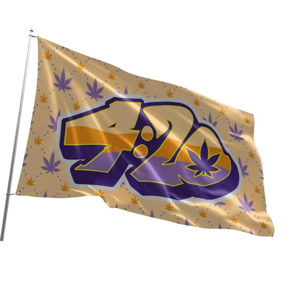 Blazing Buddies 420 Flag - Durable and Weather Resistant Beach Flags, Vibrant Color Funny Banner, 3x5 Indoor And Outdoor Flag, Yard Lawn Outdoor Decor