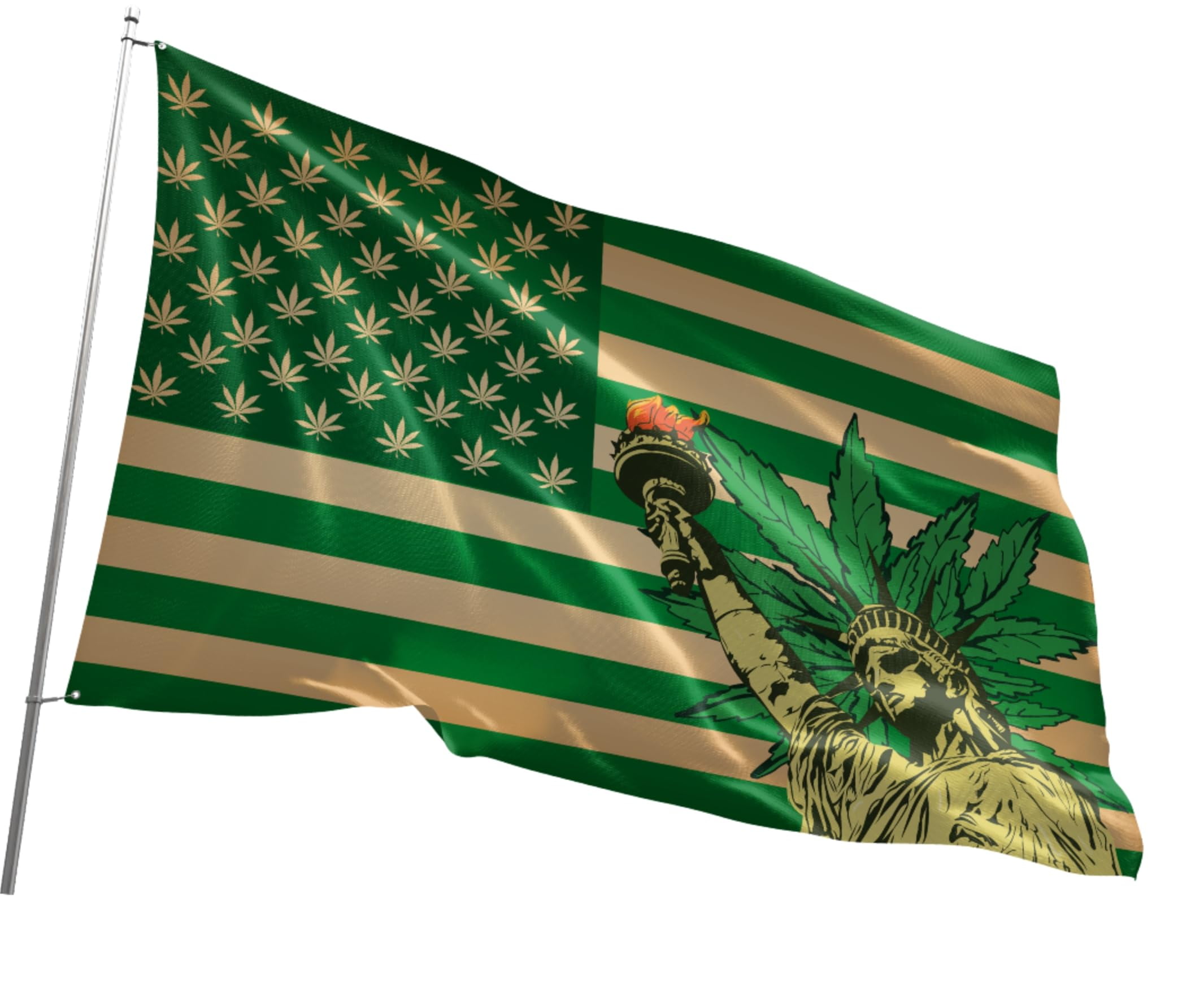 Blazing Buddies Liberty Pot Flag - Durable and Weather Resistant Beach Flags, Vibrant Color Funny Banner, 3x5 Indoor And Outdoor Flag, Yard Lawn Outdoor Decor