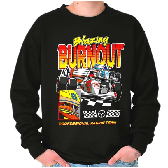 Blazing Burnout Speed Racing Team Men's Crewneck Sweatshirt Brisco Brands X