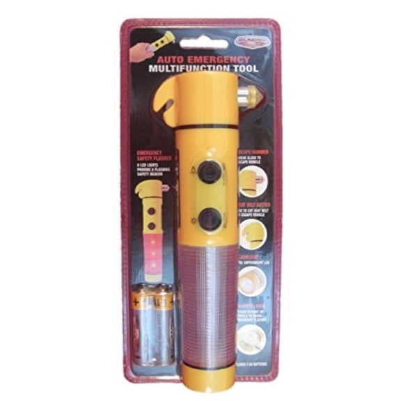 Blazing LED Auto Emergency Multifunction Tool LED Flashlight Includes Batteries