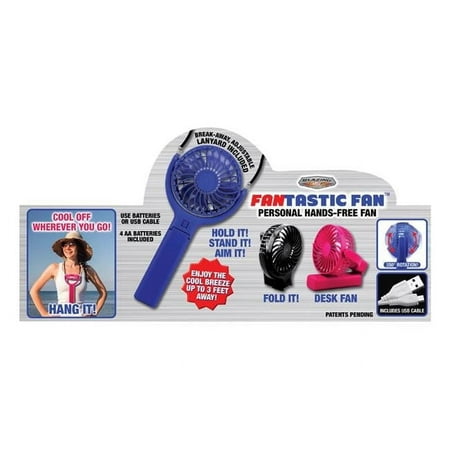 Blazing LED-Z Fantastic Hands Free Plastic Personal Fan, Assorted - Pack of 12