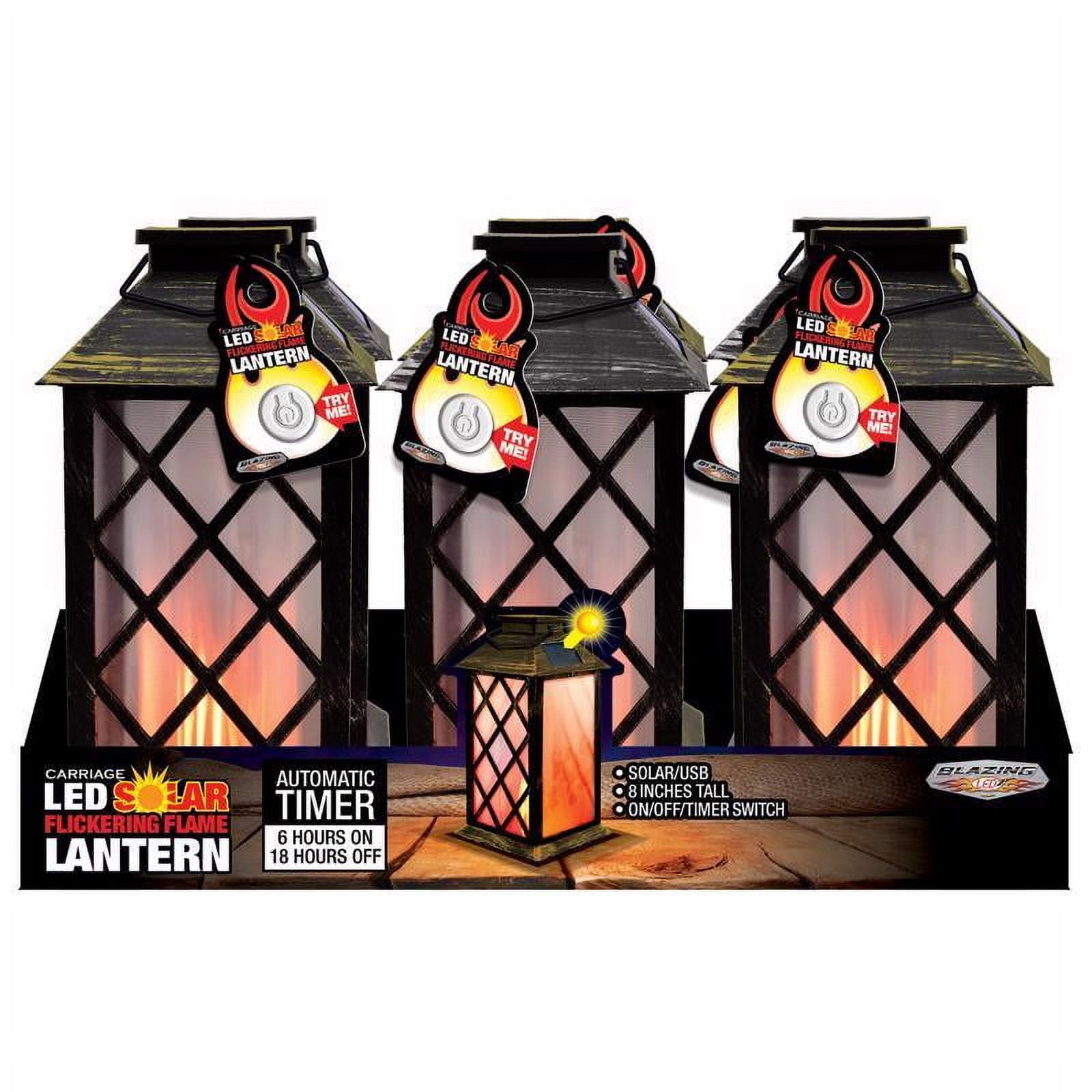 Blazing LEDz 9 in. Solar Power Plastic Carriage Flicker Flame Assorted ...