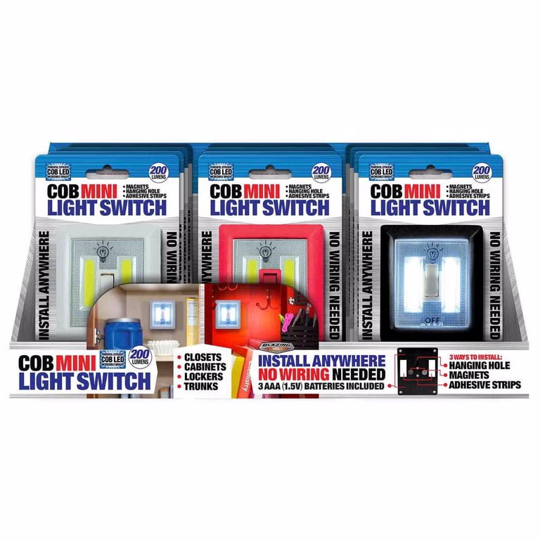 Blazing LEDz Cob Mini Manual Battery Powered LED Light Switch