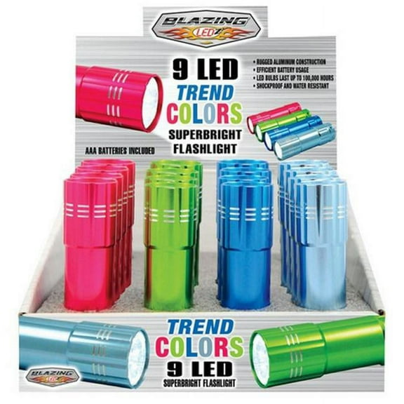 Blazing Ledz 900236 9 LED Super Bright Flashlights- 16 Pack - pack of 16