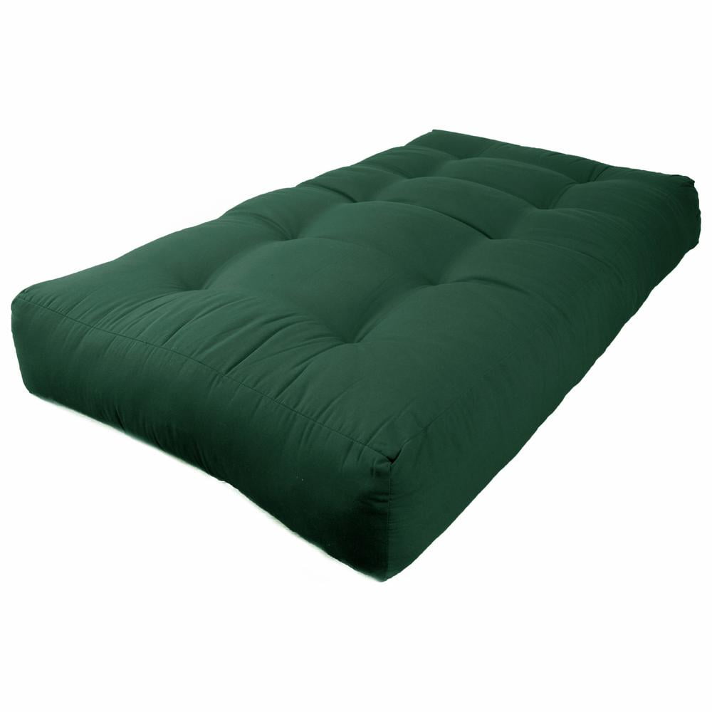 Forest Green 10-inch Twill Twin Futon Mattress