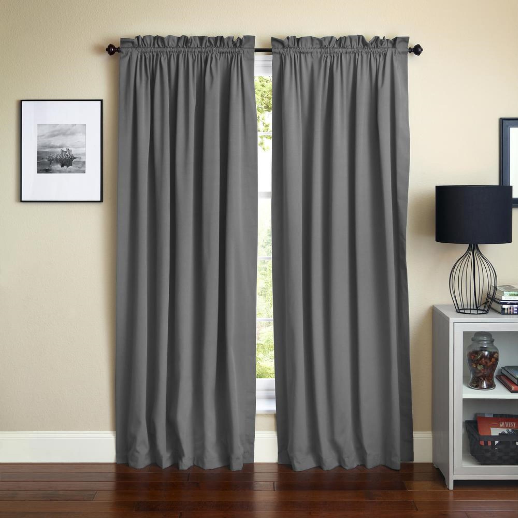 Blazing Needles 108-inch by 52-inch Twill Curtain Panels (Set of 2 ...