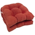 thumbnail image 1 of 16-inch Solid Microsuede U-shaped Tufted Chair Cushions (Set of 2), 1 of 2