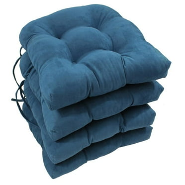 16-inch Solid Micro Suede U-shaped Tufted Chair Cushions (Set of 4)