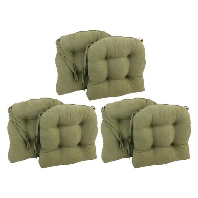 Blazing Needles 16 in. Solid Microsuede UShaped Tufted Chair Cushions