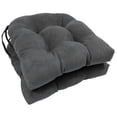 thumbnail image 1 of 16-inch Solid Microsuede U-shaped Tufted Chair Cushions (Set of 2) - Steel Grey, 1 of 5
