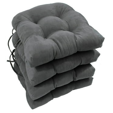 16-inch Solid Micro Suede U-shaped Tufted Chair Cushions (Set of 4)
