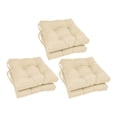 thumbnail image 1 of Blazing Needles 916X16SQ-T-6CH-TW-EG 16 in. Solid Twill Square Tufted Chair Cushions, Natural - Set of 6, 1 of 5