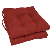 Blazing Needles 916X16SQ-T-6CH-TW-RR 16 in. Solid Twill Square Tufted Chair Cushions, Ruby Red - Set of 6