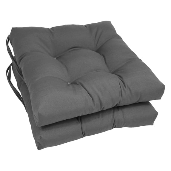 Blazing Needles 916X16SQ-T-6CH-TW-TD 16 in. Solid Twill Square Tufted Chair Cushions, Tangerine Dream - Set of 6
