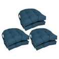 thumbnail image 1 of Blazing Needles 916X16US-T-6CH-TW-IN 16 in. Solid Twill U-Shaped Tufted Chair Cushions, Indigo - Set of 6, 1 of 5
