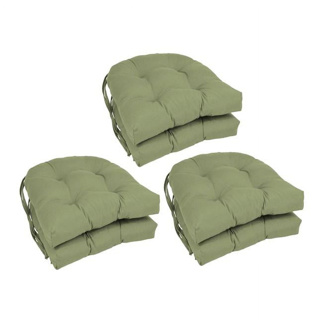 Blazing Needles 16 in. Solid Twill UShaped Tufted Chair Cushions, Sage