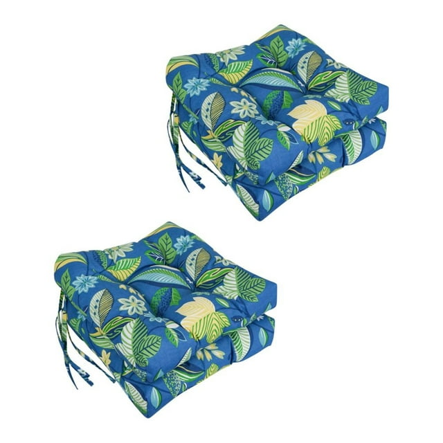 16-inch Outdoor Spun Polyseter Square Tufted Chair Cushions (Set of 4)