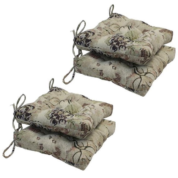 16-inch Indoor Square Tufted Chair Cushions (Set of 4) 916X16SQ-T-4CH-ID-061